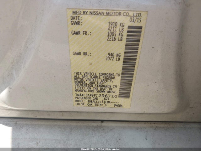 1N4AL3AP9FC296710 Nissan 2015