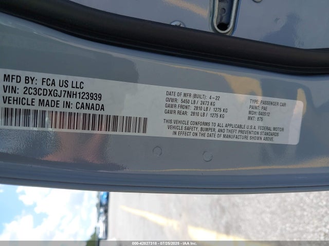 2C3CDXGJ7NH123939 Dodge Charger