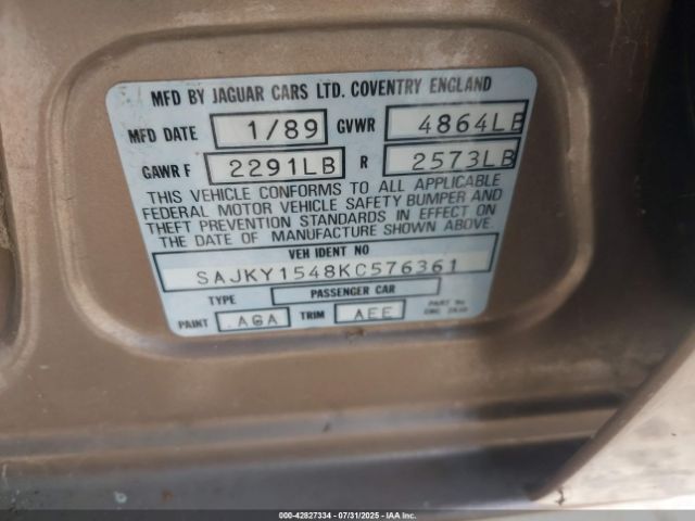 1989 JAGUAR VANDENPLAS SAJKY1548KC576361 Photo 8