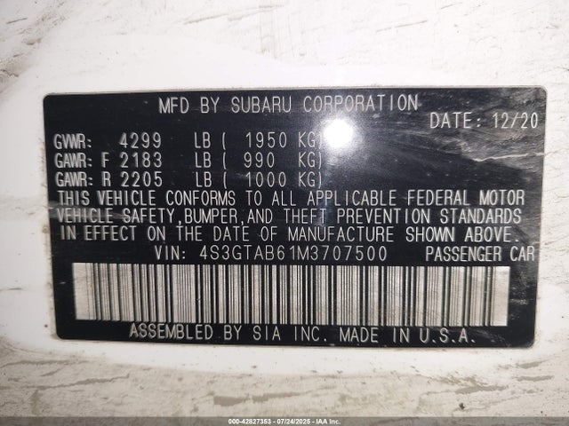 4S3GTAB61M3707500 Subaru na