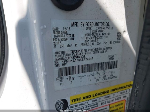 2014 FORD EXPEDITION EL 1FMJK2A53EEF24947 Photo 8