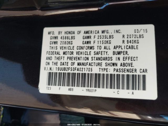 2015 ACURA TLX 19UUB2F50FA021705 Photo 8