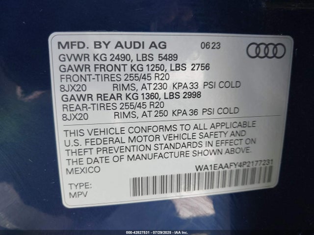 2023 AUDI Q5 WA1EAAFY4P2177231 Photo 8