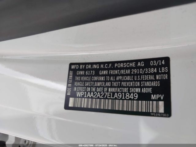 2014 PORSCHE CAYENNE WP1AA2A27ELA91849 Photo 8