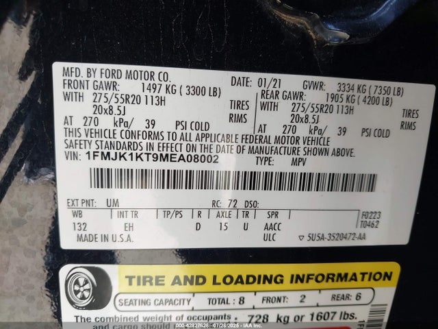 1FMJK1KT9MEA08002 Ford 3.5l gtdi