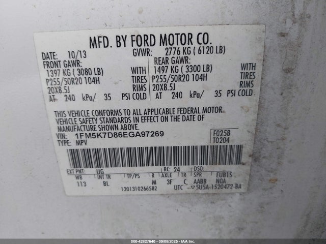Ford 2014 2014 1FM5K7D86EGA97269 Image 9