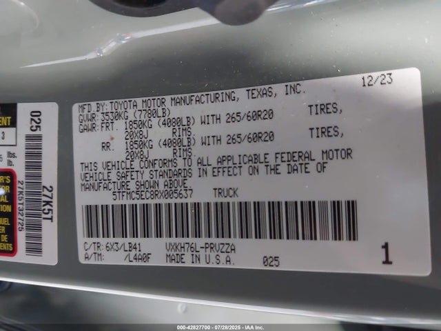 Toyota v35a-fts 2024 5TFMC5EC8RX005637 Image 9