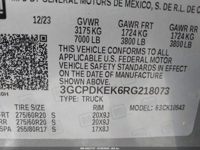 3GCPDKEK6RG218073 Chevrolet l3b