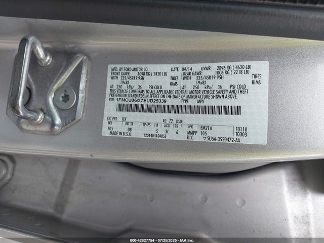 Ford 2014 2014 1FMCU0GX7EUD25339 Image 9
