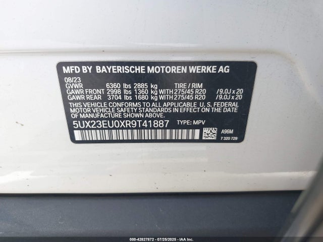 5UX23EU0XR9T41887 BMW 2024