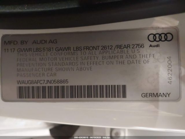 2018 AUDI A6 WAUG8AFC7JN058865 Photo 8