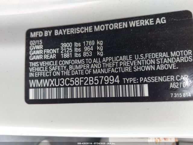 2015 MINI HARDTOP WMWXU3C58F2B57994 Photo 8