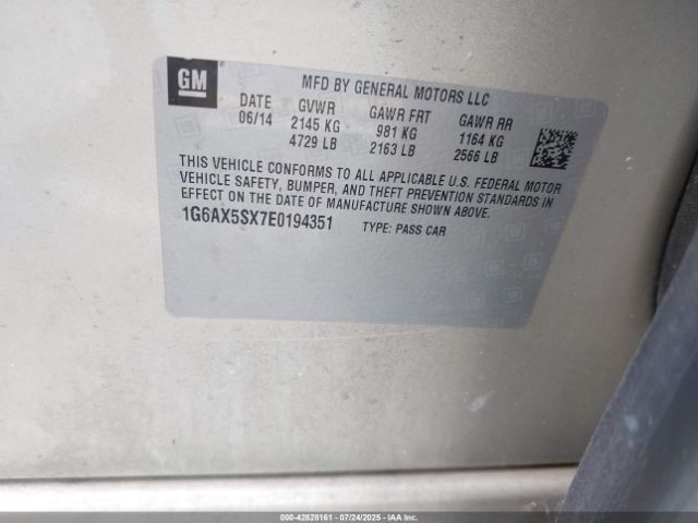 2014 CADILLAC CTS 1G6AX5SX7E0194351 Photo 8