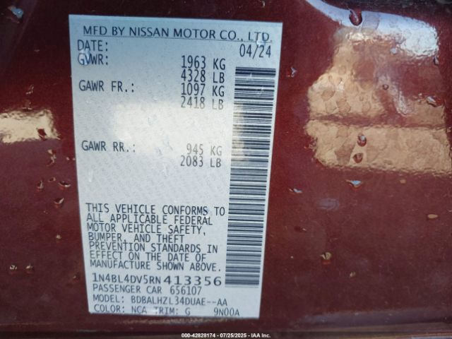 2024 NISSAN ALTIMA 1N4BL4DV5RN413356 Photo 8