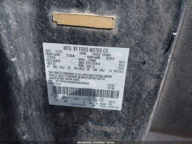 2006 FORD F-150 1FTPW14556KB25923 Photo 8