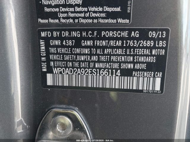 2014 PORSCHE 911 WP0AD2A92ES166114 Photo 8