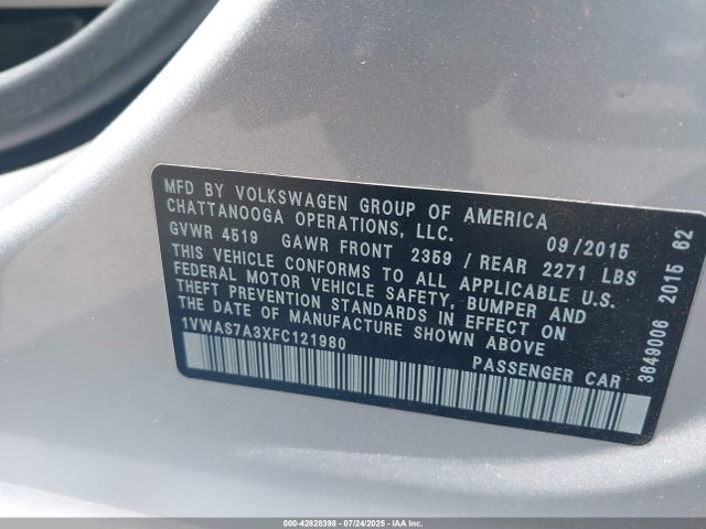 Volkswagen 2015 2015 1VWAS7A3XFC121980 Image 9