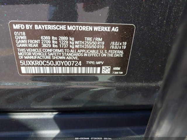 5UXKR0C50J0Y00724 BMW 2018