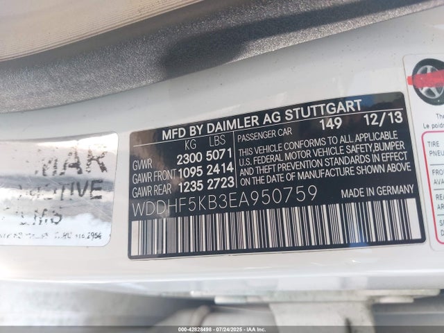 WDDHF5KB3EA950759 Mercedes-Benz E-Class