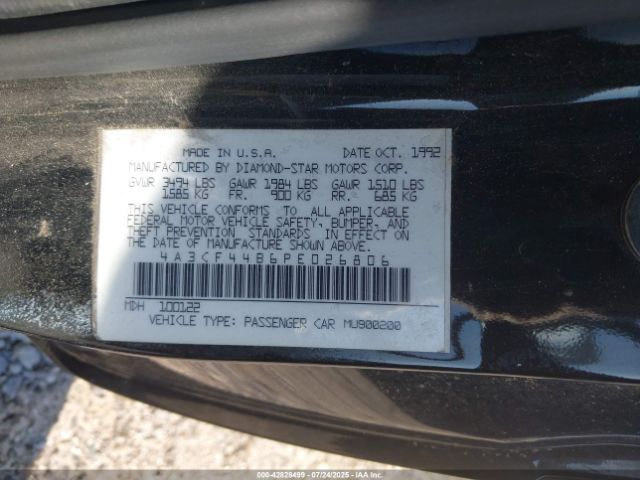 1993 MITSUBISHI ECLIPSE 4A3CF44B6PE026806 Photo 8