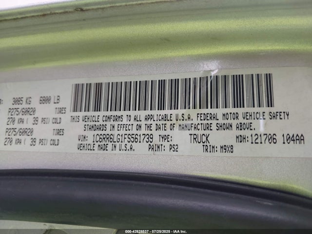 1C6RR6LG1FS561739 RAM 1500