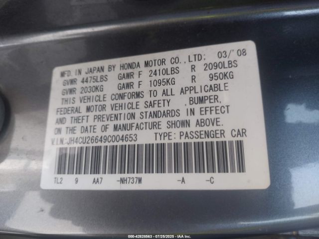 2009 ACURA TSX JH4CU26649C004653 Photo 8