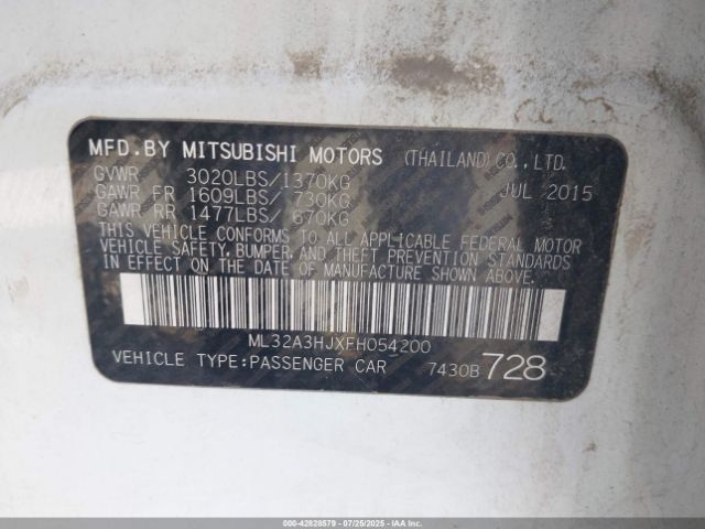 2015 MITSUBISHI MIRAGE ML32A3HJXFH054200 Photo 8