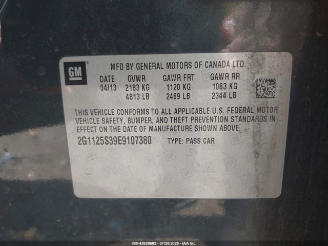 Chevrolet lfx 2014 2G1125S39E9107380 Image 9