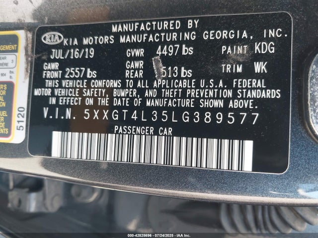5XXGT4L35LG389577 KIA gdi