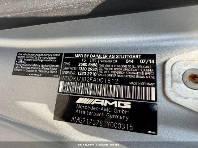 2015 MERCEDES-BENZ S 63 AMG WDDXJ7JB2FA001812 Photo 8