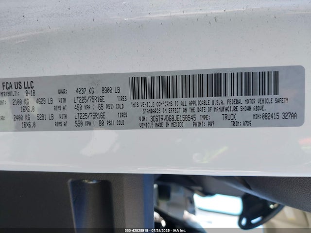 3C6TRVDG8JE158545 RAM 2018