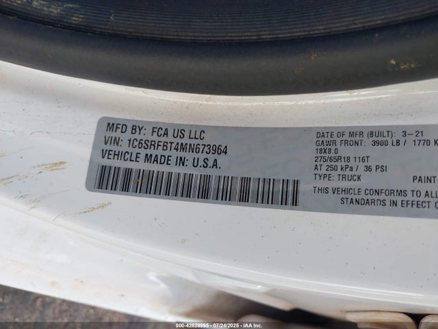 RAM 2021 2021 1C6SRFBT4MN673964 Image 9