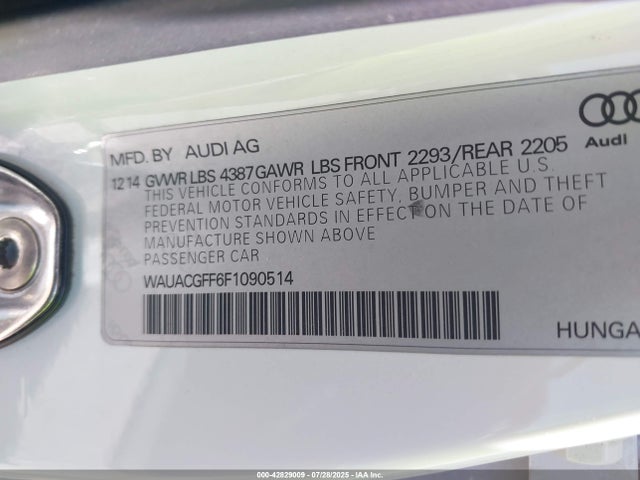 2015 AUDI A3 WAUACGFF6F1090514 Photo 8