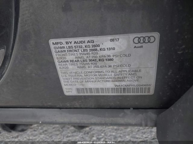 2018 AUDI SQ5 WA1C4AFY0J2049655 Photo 8