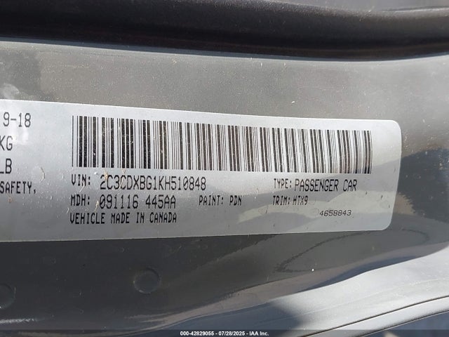 Dodge 2019 2019 2C3CDXBG1KH510848 Image 9