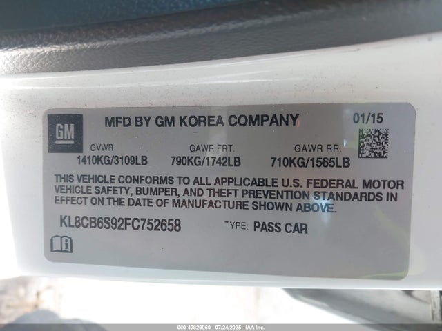 Chevrolet ll0 2015 KL8CB6S92FC752658 Image 9