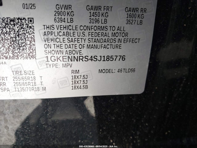 1GKENNRS4SJ185776 GMC lk0