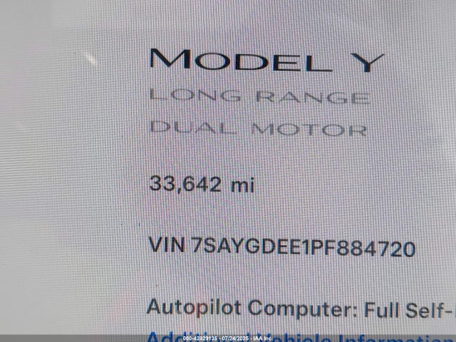 7SAYGDEE1PF884720 Tesla 2023