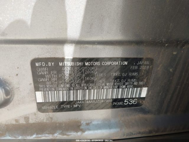 2018 MITSUBISHI ECLIPSE CROSS JA4AT4AAXJZ047988 Photo 8