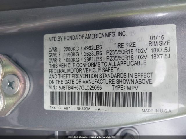 2016 ACURA RDX 5J8TB4H57GL025065 Photo 8