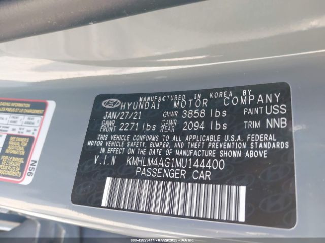2021 HYUNDAI ELANTRA KMHLM4AG1MU144400 Photo 8