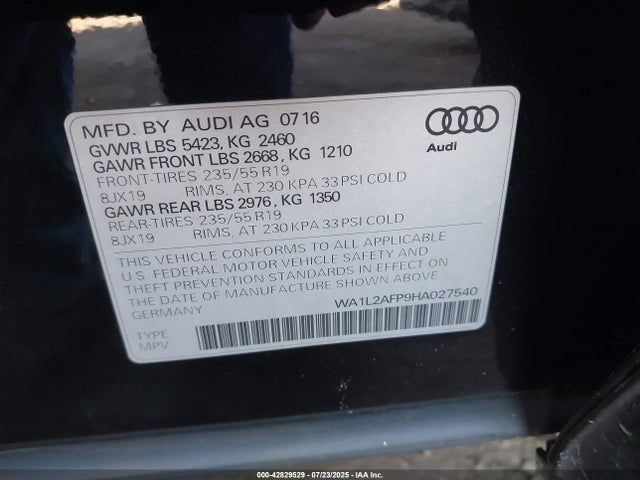 2017 AUDI Q5 WA1L2AFP9HA027540 Photo 8