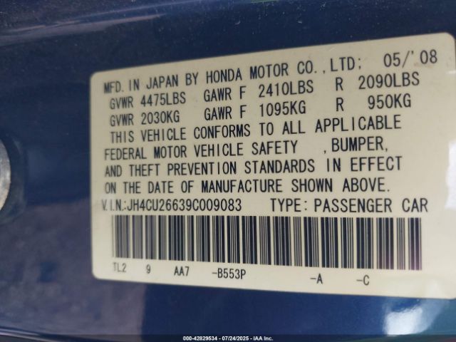 2009 ACURA TSX JH4CU26639C009083 Photo 8