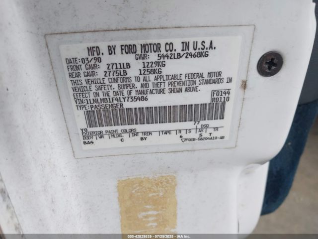 1990 LINCOLN TOWN CAR 1LNLM81F4LY735486 Photo 8