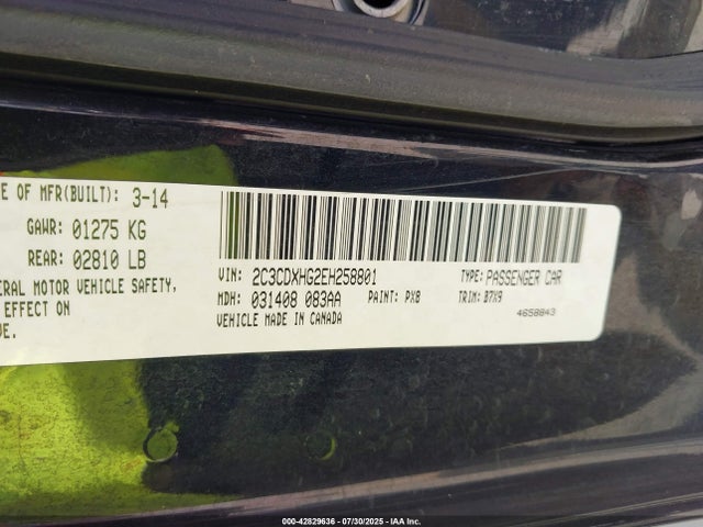 2C3CDXHG2EH258801 Dodge 2014