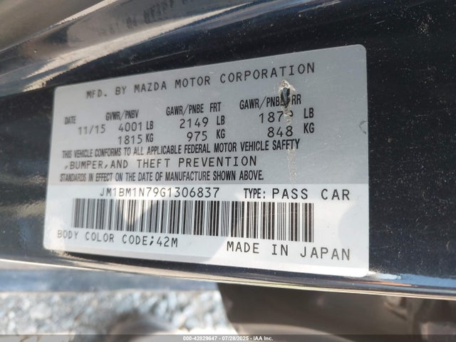 JM1BM1N79G1306837 Mazda pe