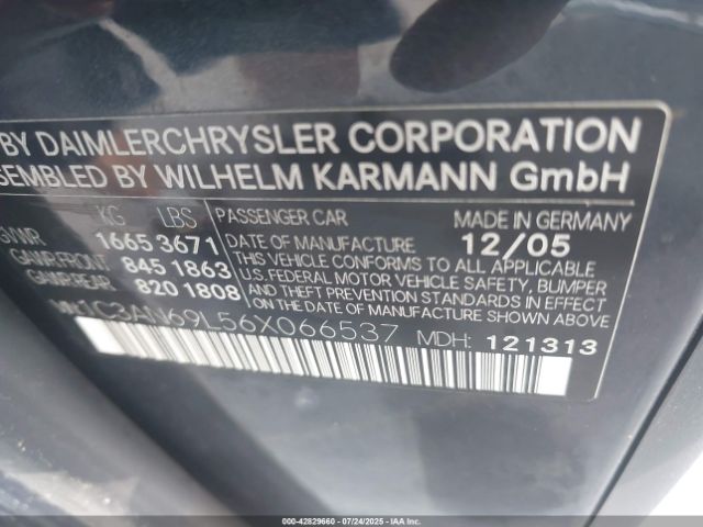 2006 CHRYSLER CROSSFIRE 1C3AN69L56X066537 Photo 8
