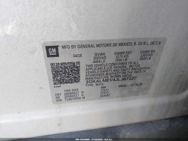 3GKALMEV4JL367127 GMC lyx - direct injection, vvt, fgt, turbo, alum, gen 1