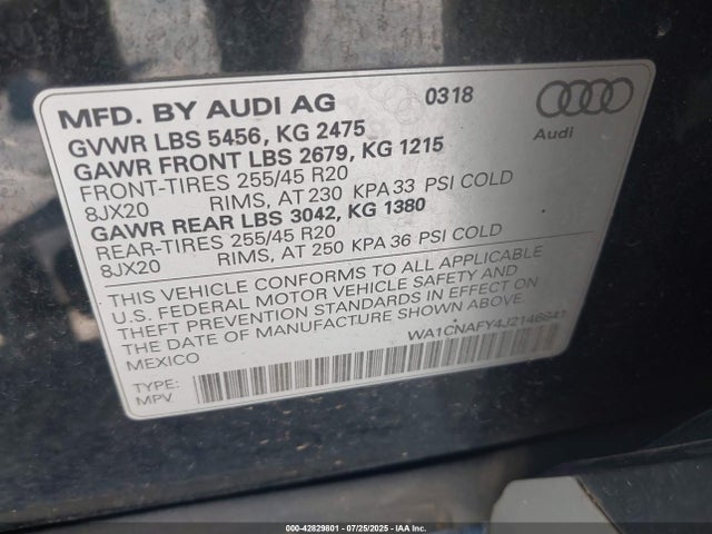 2018 AUDI Q5 WA1CNAFY4J2146841 Photo 8