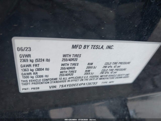 2023 TESLA MODEL Y 7SAYGDEE4PA136783 Photo 8